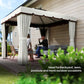 10' x 10' Outdoor Patio Gazebo, Double Soft-top Garden Shelter Tent with Curtains & Mesh Screen Drapes, Cream White