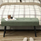 39" Upholstered Ottoman Bench, Corduroy Entryway Bedroom Bench with Padded Seat and Steel Legs for Bedroom, Green