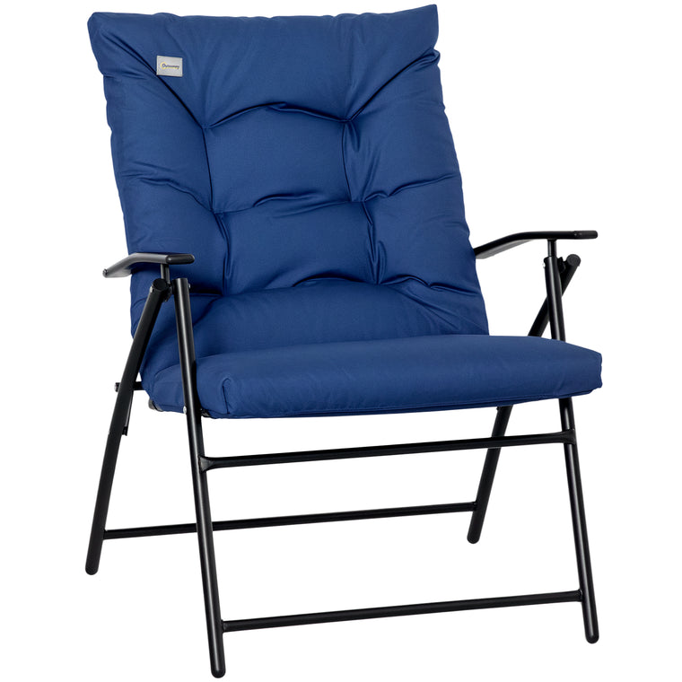 Foldable Fabric Upholstered Recliner with Metal Frame