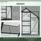 Greenhouse Garden, Green House, Outdoor Greenhouse Kit, PC Board with Sliding Door, 6.2' x 4.3' x 6.6', Grey