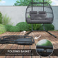 Double Wicker Egg Swing Chair with Stand, Foldable Hanging Egg Chair with UV Resistant Cushion, Headrest, Cream White