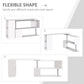 55" Corner Computer Desk, 360° Rotating L-Shaped Desk, Home Office Workstation with 3-Tier Shelves, White
