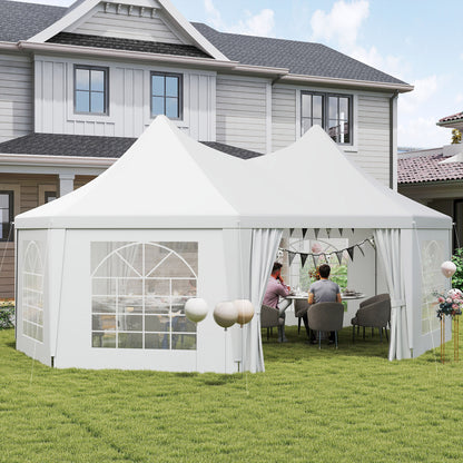 16' x 22' White Octagonal Party Tent Gazebo