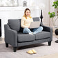 Loveseat Sofa, Modern Couch with Pocket Spring, Linen Upholstered, Thick Padded, Charcoal Grey