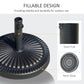 Round Umbrella Base Φ19.1", 31.5 lbs Resin Stand with Decorative Design for Poles 1.5"/1.9", Bronze
