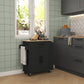 Rolling Island with Wheels for Kitchen, Kitchen Island on Rollers with Power Outlets, Drawer and Doors