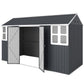 Metal Garden Storage Shed, Outdoor Tool Storage House with Lockable Door, Vents, Sloped Roof, Light Grey
