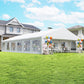 23' x 39' Party Tent, Heavy Duty Outdoor Canopy Tent Shelter with 2 Doors and 12 Windows for Parties, Events, White