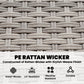 3pcs Modern Rattan Sofa Set, Wicker Patio Furniture Set with Coffee Table, Cushions, Pillows