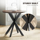 29" Dining Table, Contemporary Round Kitchen Table with Steel Legs, Walnut
