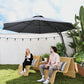 11FT Patio Umbrella, Cantilever Umbrella with 8 Ribs, 360° Rotation, Easy Adjustment for Garden, Deck, UPF 50+, Grey