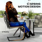 C Spring Motion Patio Chairs Set of 2 with Curved High Backrest, Armrest, All Weather Breathable Fabric, Metal Frame