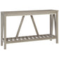 Farmhouse Entryway Table, Rustic Console Table with Storage Shelf for Living Room and Hallway, Distressed Grey