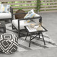 Small Outdoor Side Table, Patio Side Table with SPC Tabletop for Garden, Patio, Lawn, Grey