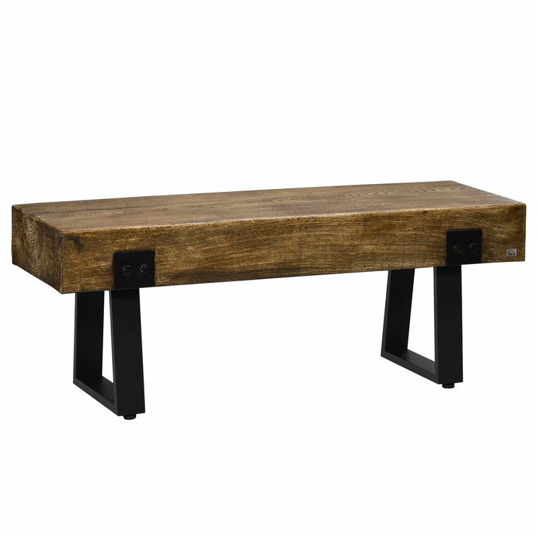 Rustic Concrete Garden Bench with Metal Legs