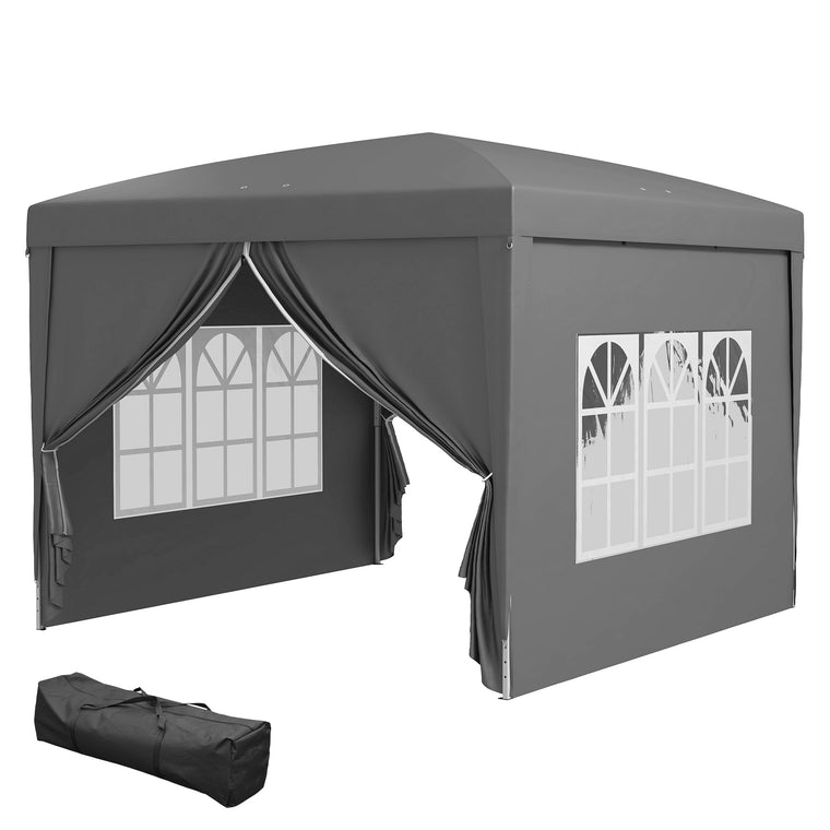 10' x 10' Grey Pop-Up Party Tent Gazebo with Carry Bag