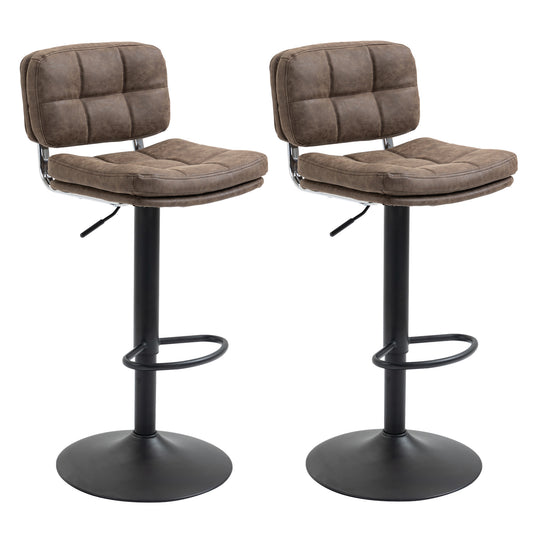 PU Leather Swivel Bar Stools Set of 2 with Footrest