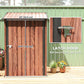 3.3' x 3.4' Lean-to Garden Storage Shed, Outdoor Galvanized Steel Tool House with Lockable Door for Patio, Teak