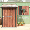 3.3' x 3.4' Galvanized Steel Lean-To Shed with Lockable Doors