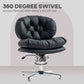 Computer Desk Chair, Armless Office Chair with Wide Padded Seat and Adjustable Height, Black