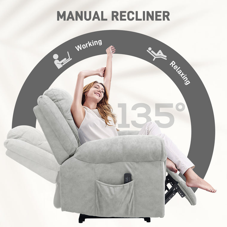 Manual Massage Recliner with Side Pockets