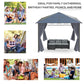 Polycarbonate Hardtop Gazebo Canopy, Outdoor Patio Gazebo with Aluminum Frame & Curtains, Dark Grey