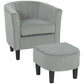 Accent Chair Modern Upholstered Living Room Chair with Ottoman and Pocket Spring Cushion Grey