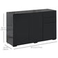 Kitchen Sideboard Storage Cabinet, Modern Coffee Bar with Push-Open Design and 2 Drawers for Living Room, Black
