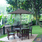 6.6FT Patio Umbrella, Outdoor Parasol with 6 Solid Ribs, Dark Grey