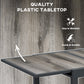 Extendable Dining Table, Rectangular Patio Outdoor Table with Aluminum Frame and Plastic Board Tabletop for Lawn, Grey