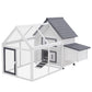 65" Chicken Coop Wooden Hen House Rabbit Hutch Poultry Cage Pen Outdoor Backyard with Nesting Box, Ramp, Run, and Ladder