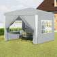 10' x 10' Pop-Up Canopy Tent with Sidewalls, Height-Adjustable, Carry Bag Included, for Outdoor, Garden, Patio, Light Grey