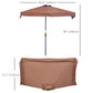 7.5ft Half Umbrella Semi Patio Parasol with Crank Handle, Top Vent for Garden, Balcony- NO BASE INCLUDED, Coffee