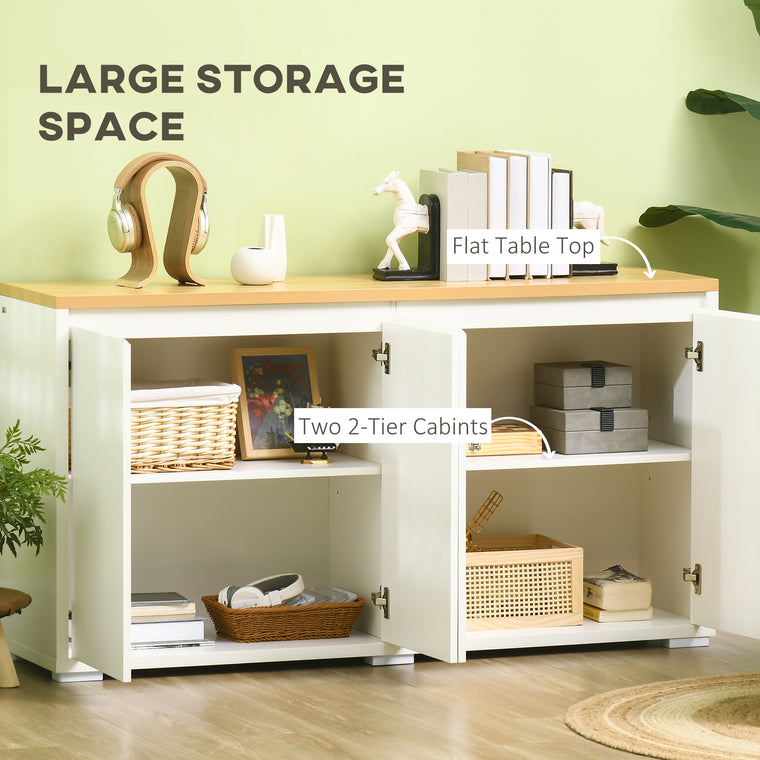 Sideboard Buffet Cabinet with Double Doors - White
