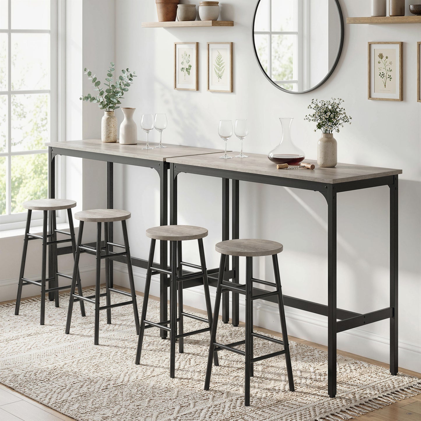 3-Piece Counter Height Bar Table and Chairs, Dining Table and Chairs Set for 2, Pub Table and Chairs