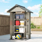 Outdoor Storage Shed with Lockable Door, Metal Garden Shed with 4 Vents for Backyard Patio