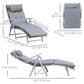 Outdoor Folding Chaise Lounge Chair Recliner with Portable Design, Adjustable Backrest, Cushion and Headrest, Black
