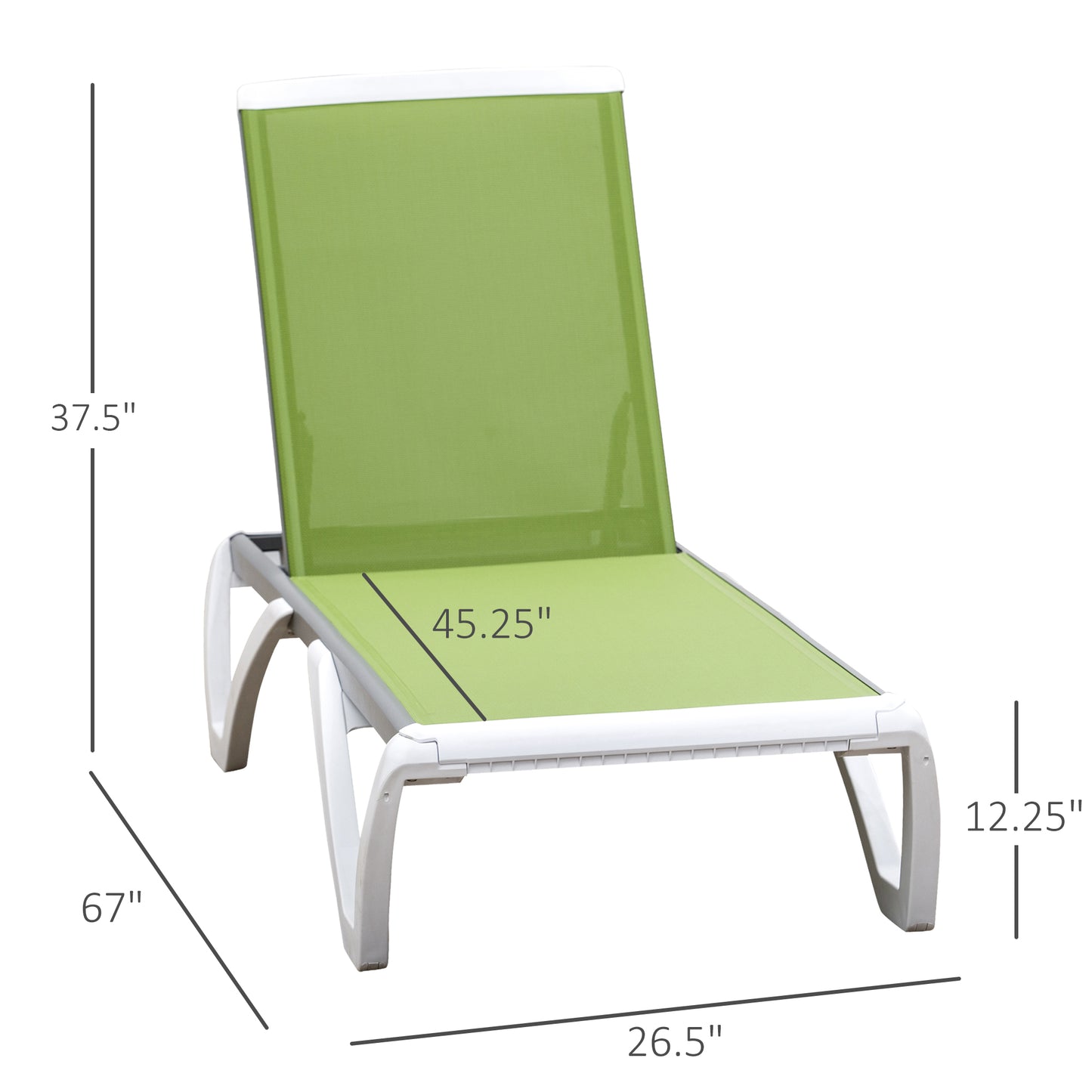 Outdoor Chaise Lounge Chair, Patio Aluminum Tanning Chair with 5-Level Adjustable Back, Portable Wheels, Breathable Mesh Fabric, for Pool, Deck, Garden, Blue