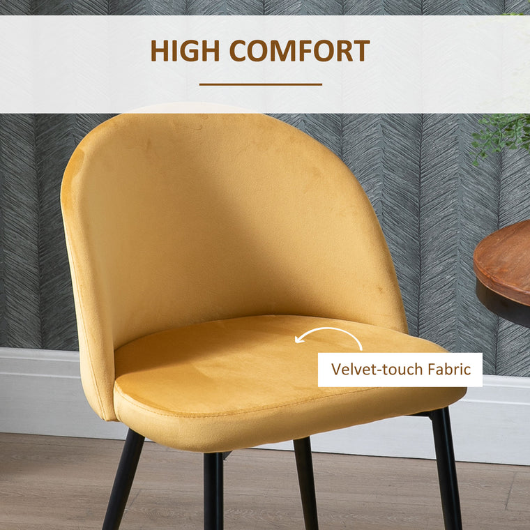 Velvet Mid-Back Dining Chairs Set of 2
