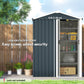 4.5 x 3ft Outdoor Storage Shed, Waterproof Metal Garden Shed with Lockable Door for Backyard, Patio, Lawn, Dark Grey