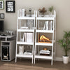 Set of 2, 4 Tier Ladder Shelf Bookcase, Multi-Use Display Rack, Storage Shelving Unit Display Stand, Flower Plant Stand, Home Office Furniture, White