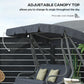 Outdoor 3-Seater Patio Swing Chair, Outdoor Swing Seat, with Adjustable Canopy and Two Pillows for Garden, Light Grey
