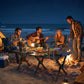 4ft Folding Camping Table, Waterproof Picnic Table with Roll Up Top and Metal Frame, Black