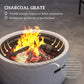 18" Grey Round Wood-Burning Fire Pit with Spark Screen