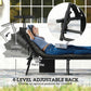 Folding Lounge Chair with Adjustable Canopy, 4-Position Outdoor Tanning Chair with Headrest, Dark Grey