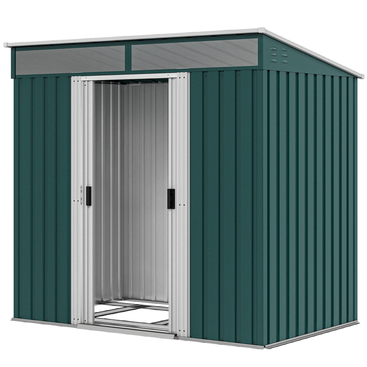 6.5' x 4' Storage Shed with Sliding Doors and Foundation Kit