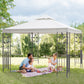 10' x 10' Outdoor Garden Metal Gazebo Patio Canopy Marquee Patio Party Tent Canopy Shelter Vented Roof Decorative Frame, Cream