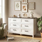 Wide Dresser for Bedroom with 6 Drawers Storage Chest of Drawers for Living Room, Closet, Laundry, Entryway