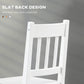 Dining Chairs Set of 2, Kitchen Chair with Slat Back, Pine Wood Structure for Living Room and Dining Room, White