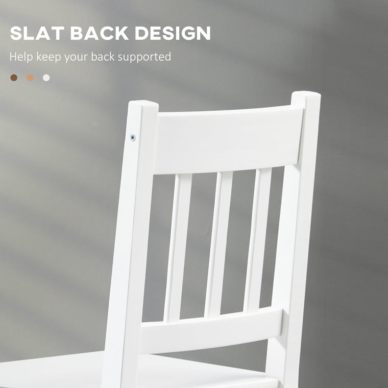 Slat Back Dining Chairs Set of 2 - White
